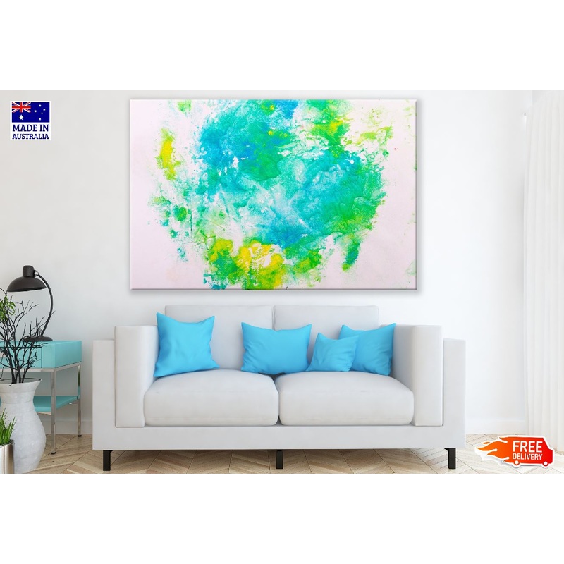 Blue Green & Yellow Abstract Design Print 100% Australian Made