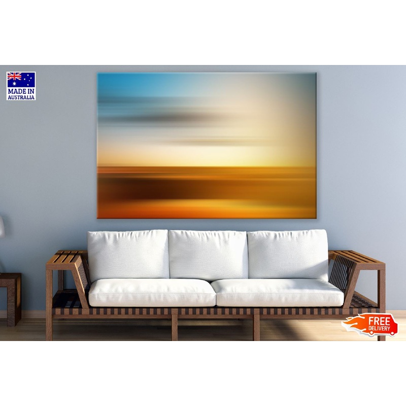 Blue Orange & Grey Digital Abstract Design Print 100% Australian Made
