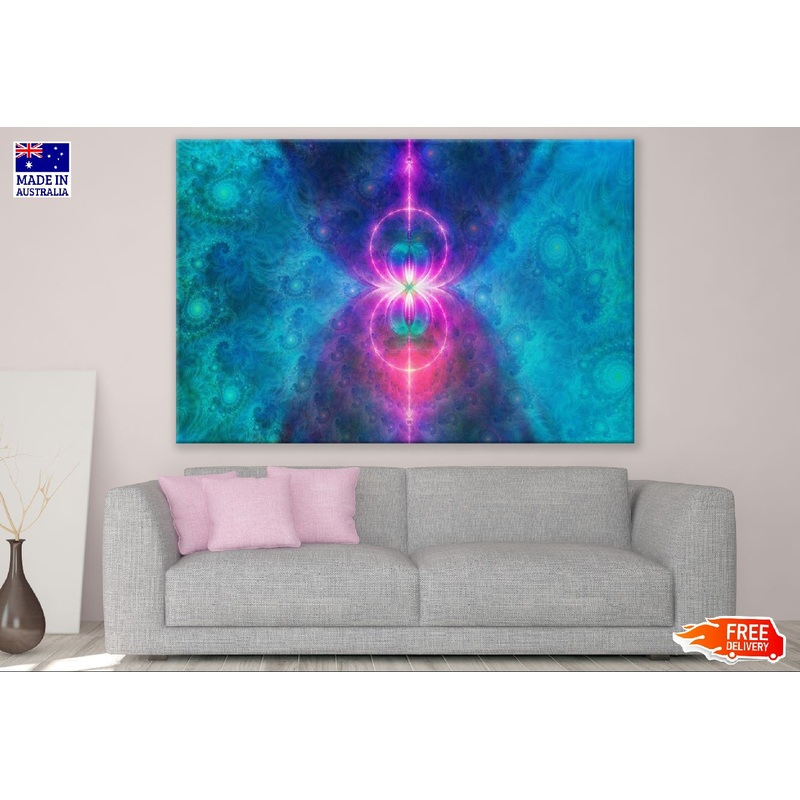 Blue & Pink Digital Art Abstract Design Print 100% Australian Made