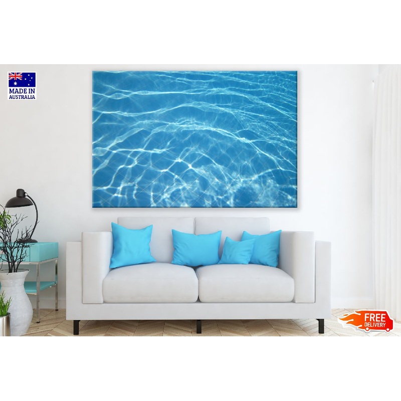 Blue Tile & Water Abstract Design Print 100% Australian Made