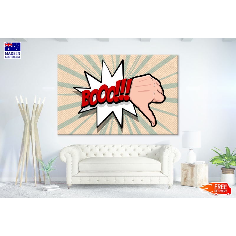 BOOO Quote & Hand Sign Illustration Print 100% Australian Made
