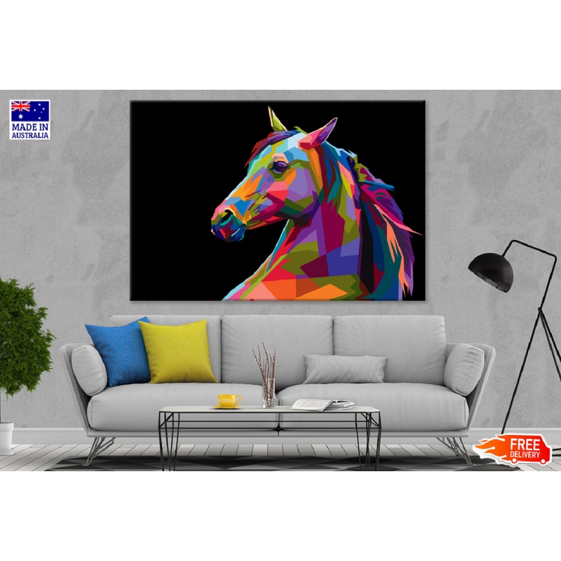 Colorful Abstract Horse Design Print 100% Australian Made