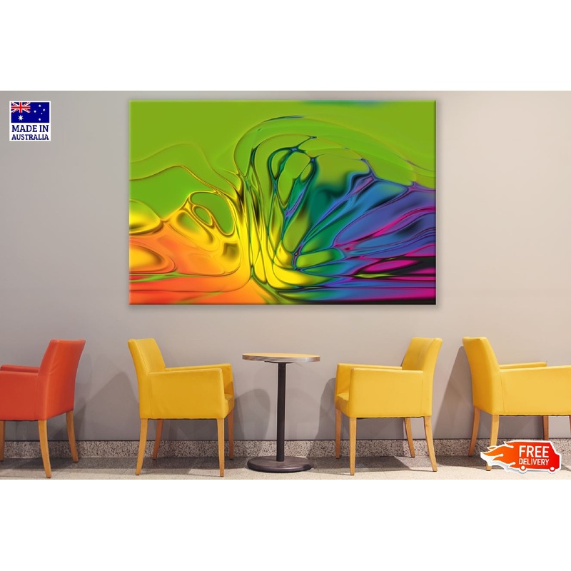 Orange Blue & Green Abstract Design Print 100% Australian Made
