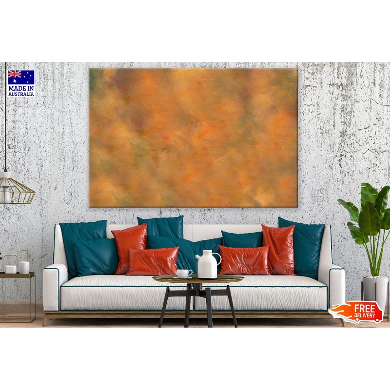 Orange & Grey Abstract Design Print 100% Australian Made