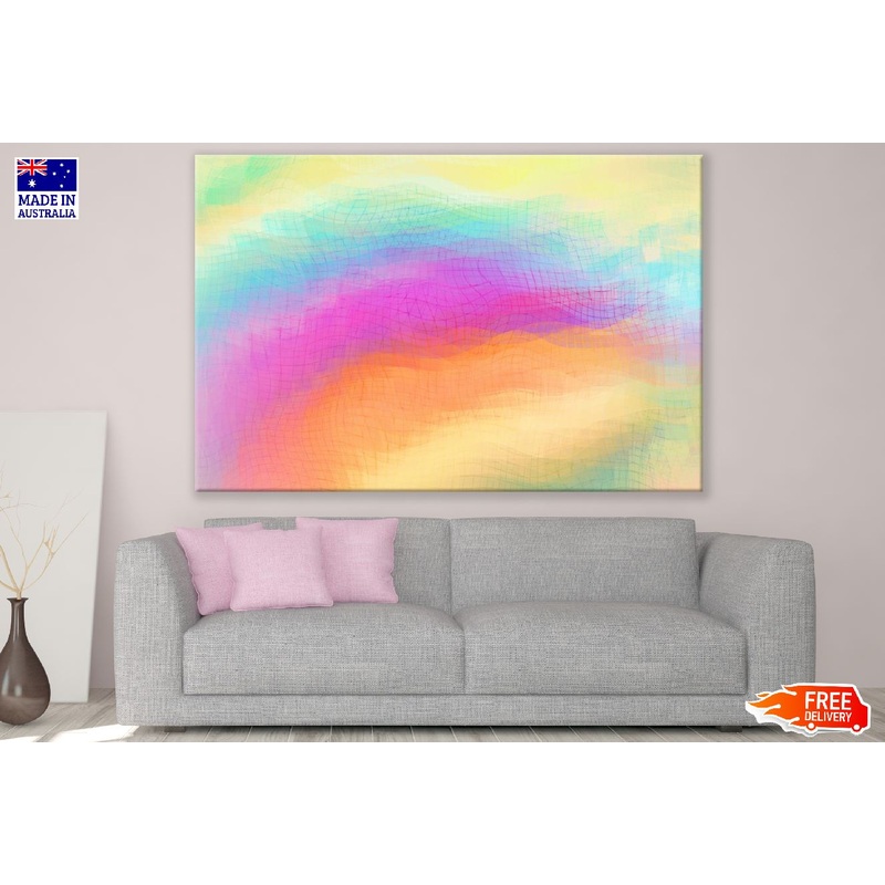 Orange Yellow & Pink Abstract Design Print 100% Australian Made