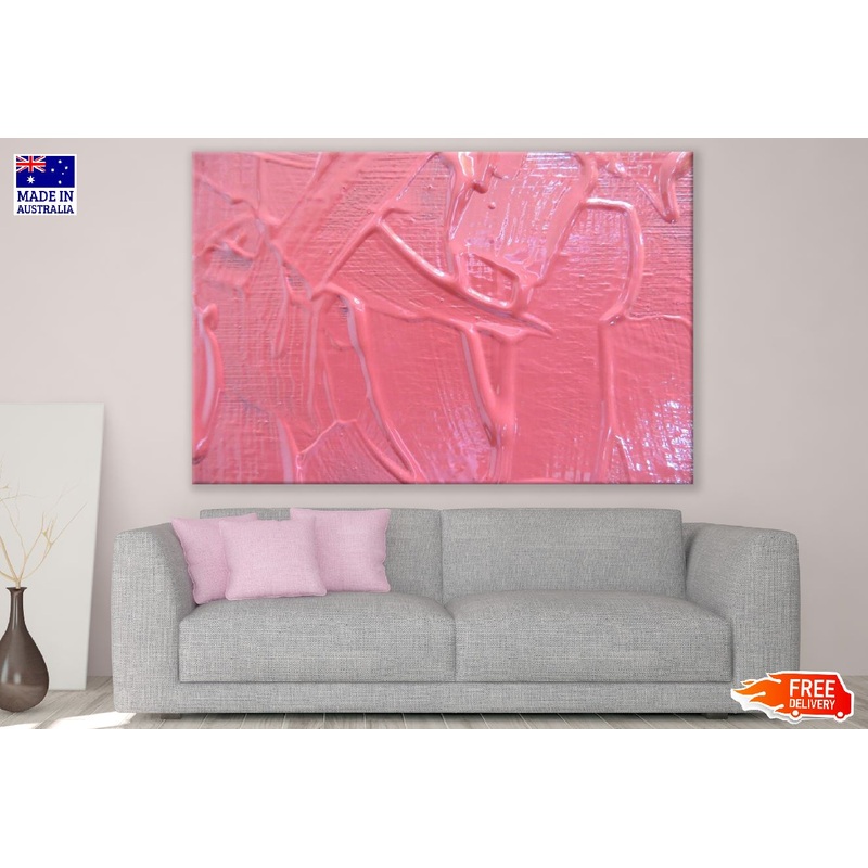 Pink Color Paint Abstract Design Print 100% Australian Made