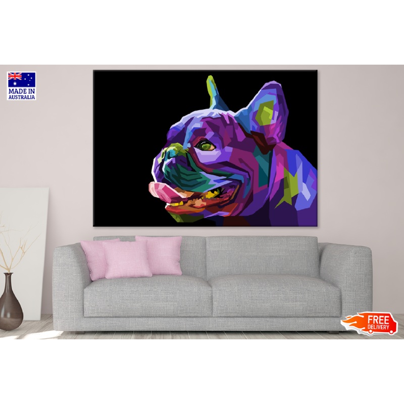 Pug Dog Face Abstract Design Print 100% Australian Made