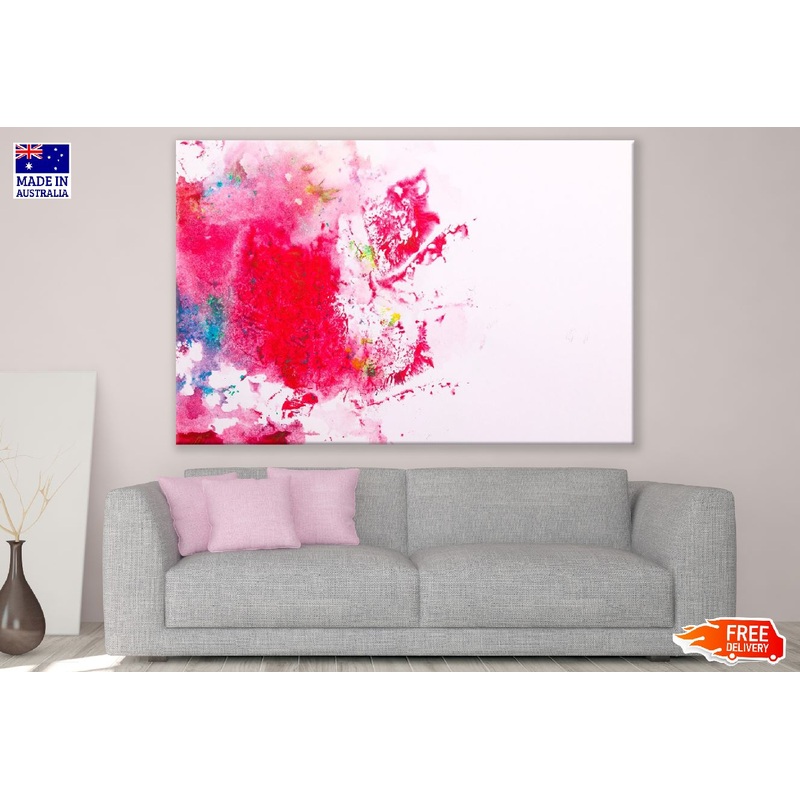 Red Blue & Pink Color Abstract Design Print 100% Australian Made