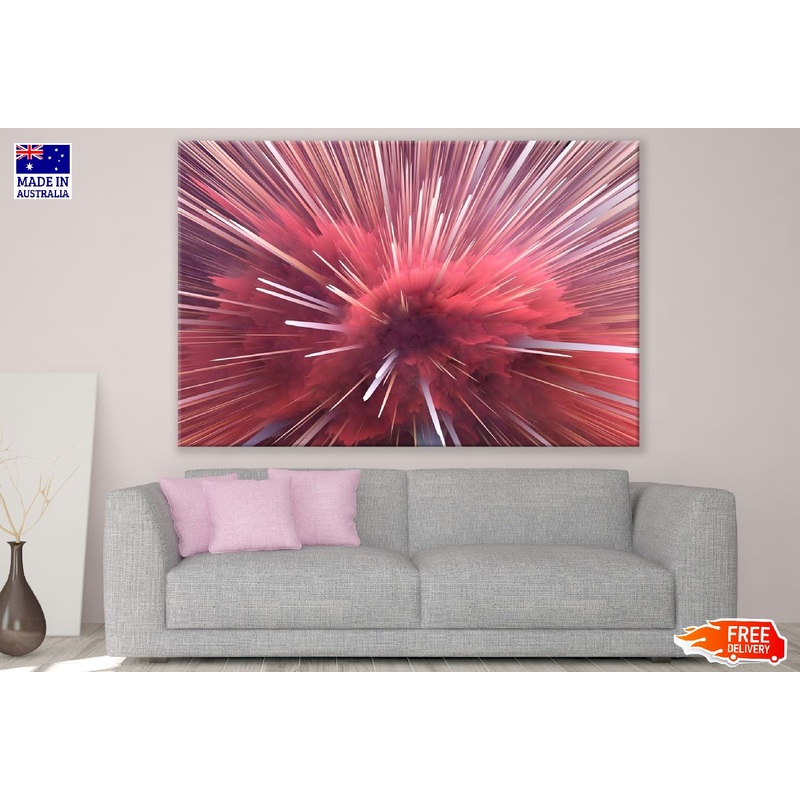Red Color Smoke Abstract Design Print 100% Australian Made