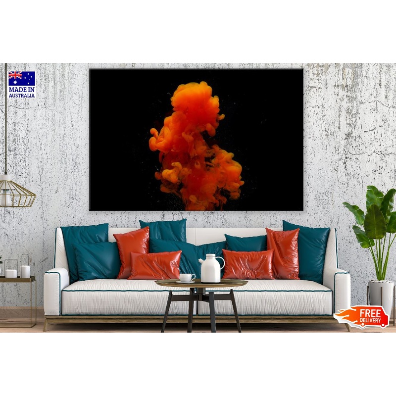 Red Orange Smoke Abstract Design Print 100% Australian Made
