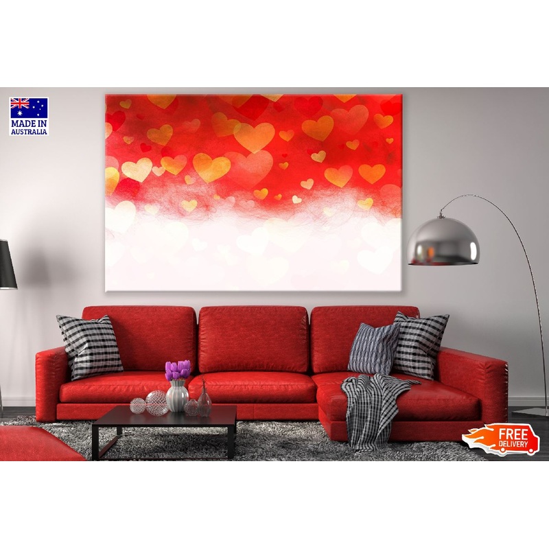 Red & White Heart Abstract Design Print 100% Australian Made