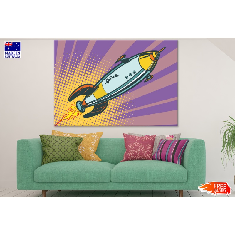 Rocket Illustration Print 100% Australian Made
