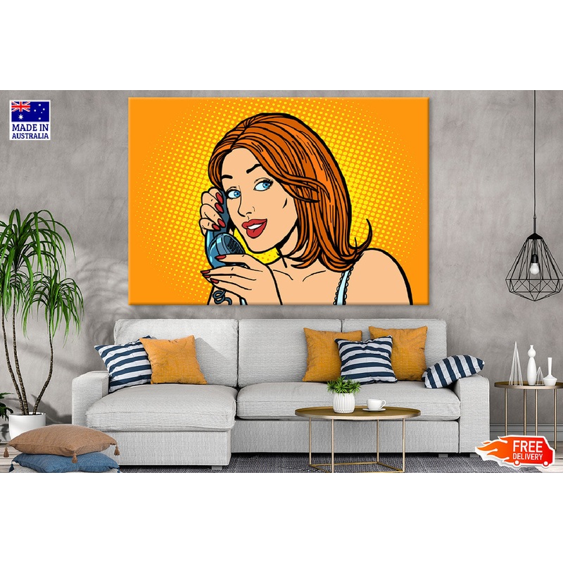 Short Hair Girl on a Phone Call Print 100% Australian Made