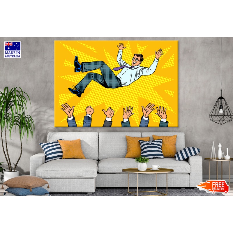 Success Businessman Winner Illustration Print 100% Australian Made