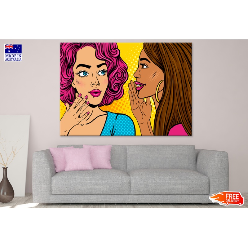 Two Girls Whispering Illustration Print 100% Australian Made
