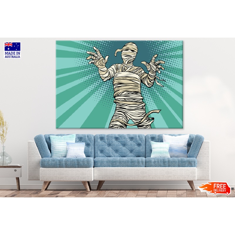 Vintage Egyptian Mummy Illustration Print 100% Australian Made