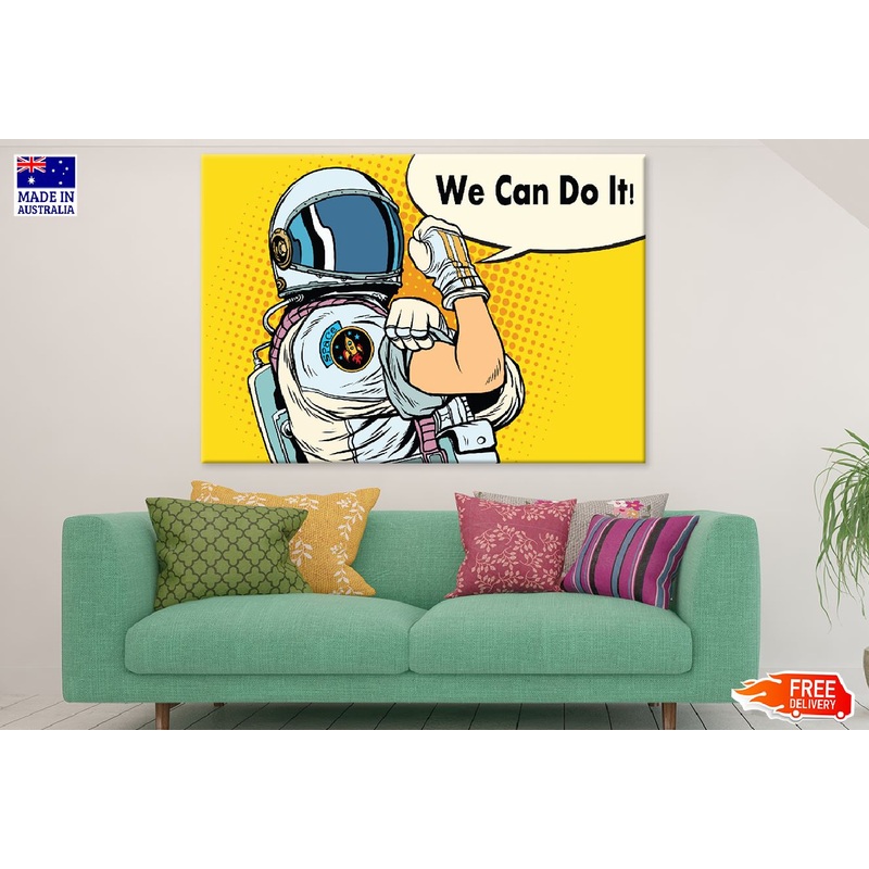 We Can Do It Astronaut Showing Muscle Print 100% Australian Made