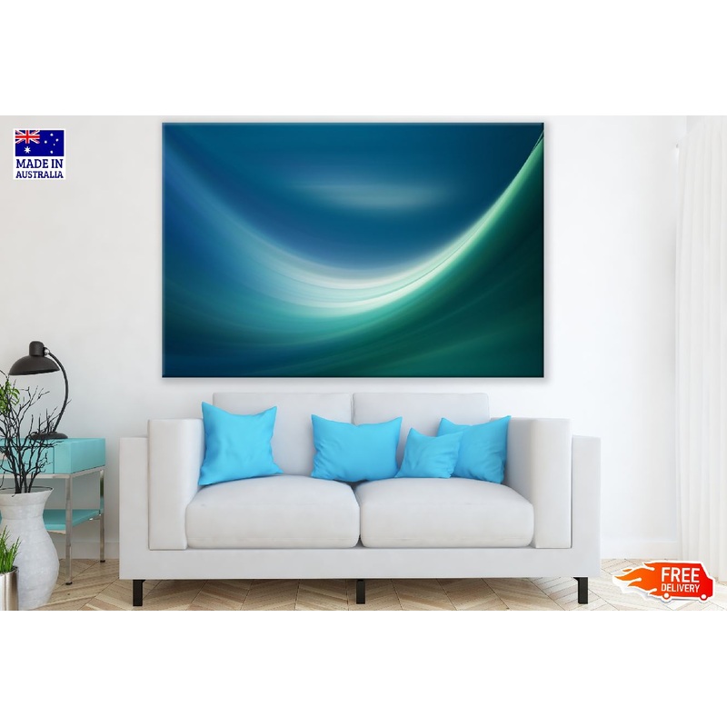 White Blue & Green Digial Abstract Design Print 100% Australian Made