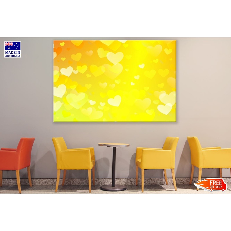 Yellow Heart Abstract Design Print 100% Australian Made
