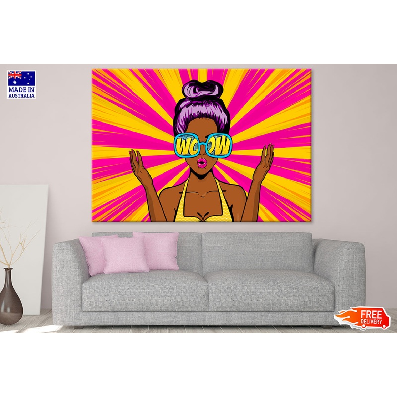Black Fashion Girl With Glasses Illustration Print 100% Australian Made