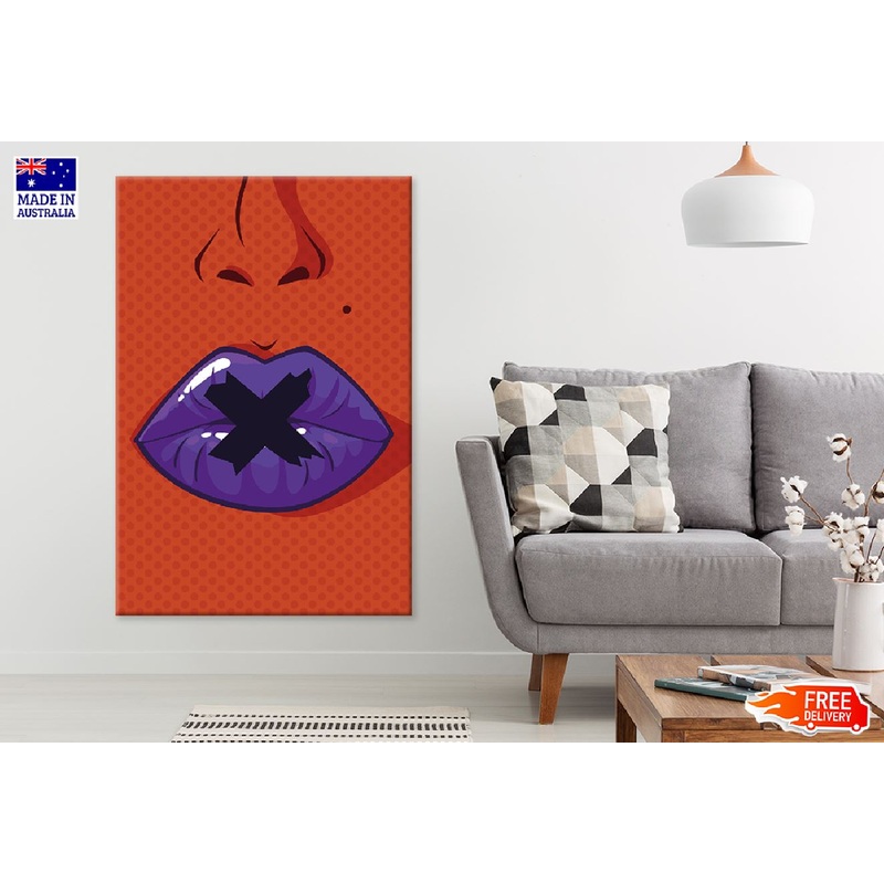 Purple Lips Closeup Illustration Print 100% Australian Made