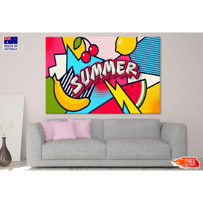 Summer Quote & Fruits Vector Art Print 100% Australian Made