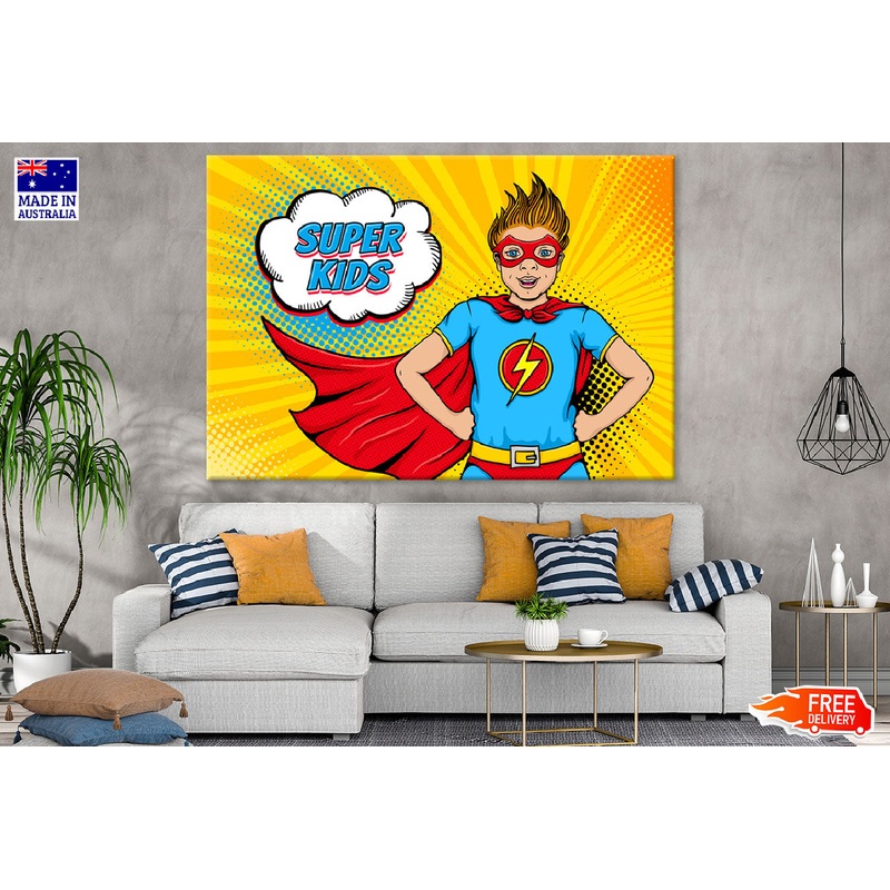 Super Kids Quote & Boy Illustration Print 100% Australian Made