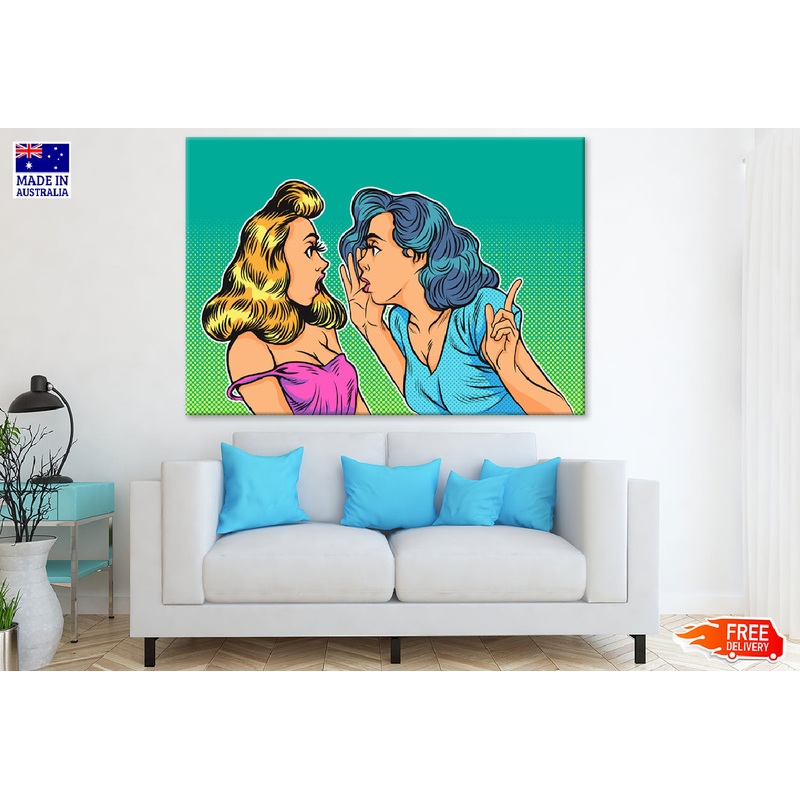 Two Girls Talking Illustration Print 100% Australian Made