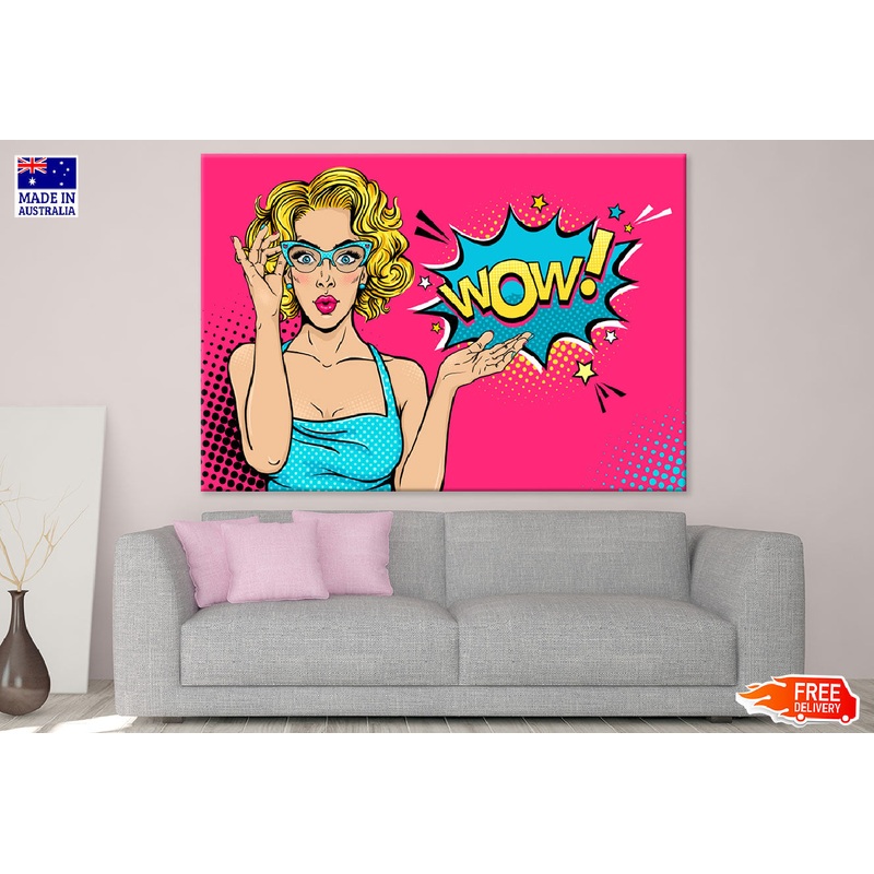 Wow Quote & Happy Young Girl Illustration Print 100% Australian Made