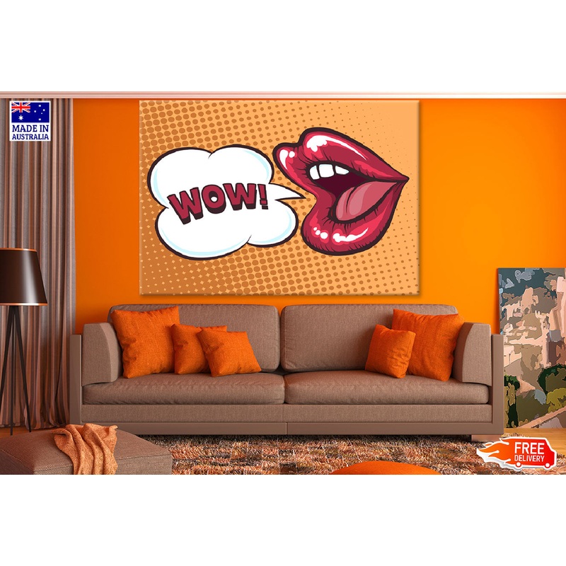Wow Quote & Mouth Illustration Print 100% Australian Made