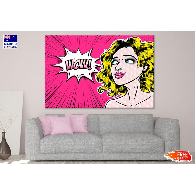 WOW Quote & Short Hair Girl Illustration Print 100% Australian Made