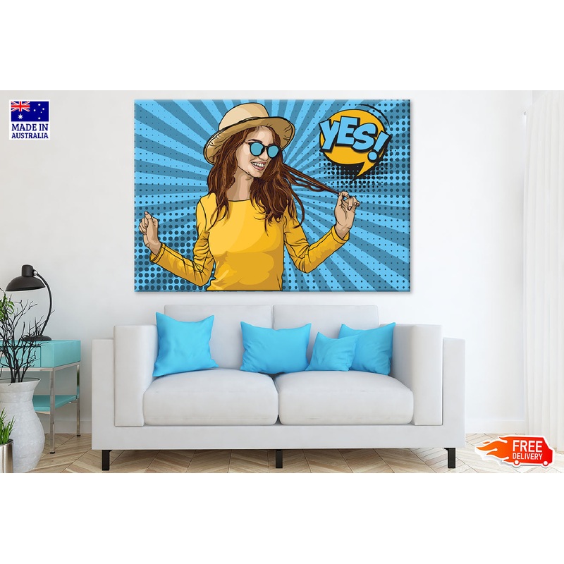 Yes Quote & Dancing Girl Illustration Print 100% Australian Made