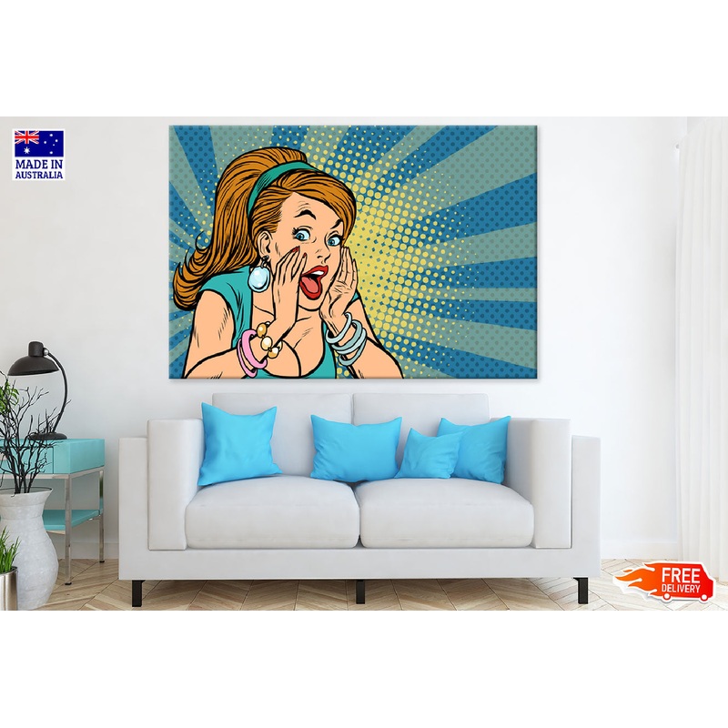 Young Girl Screaming Illustration Print 100% Australian Made