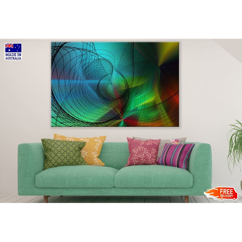 Black 3D Digital Net Abstract Design Print 100% Australian Made