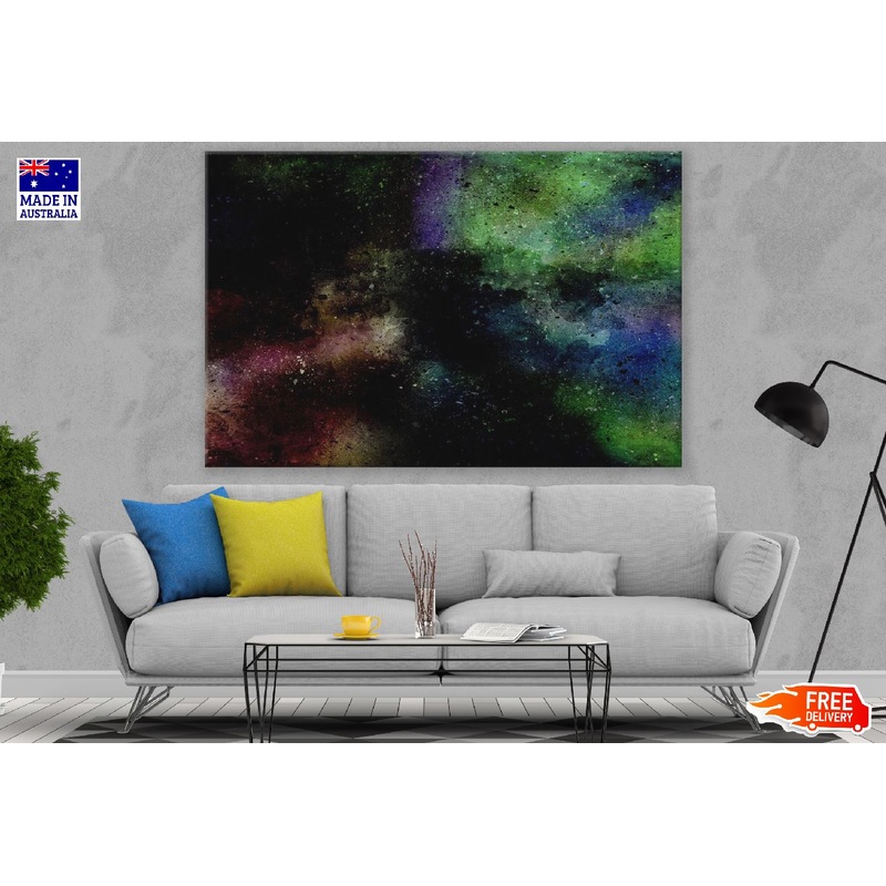 Black Blue & Green Abstract Design Print 100% Australian Made