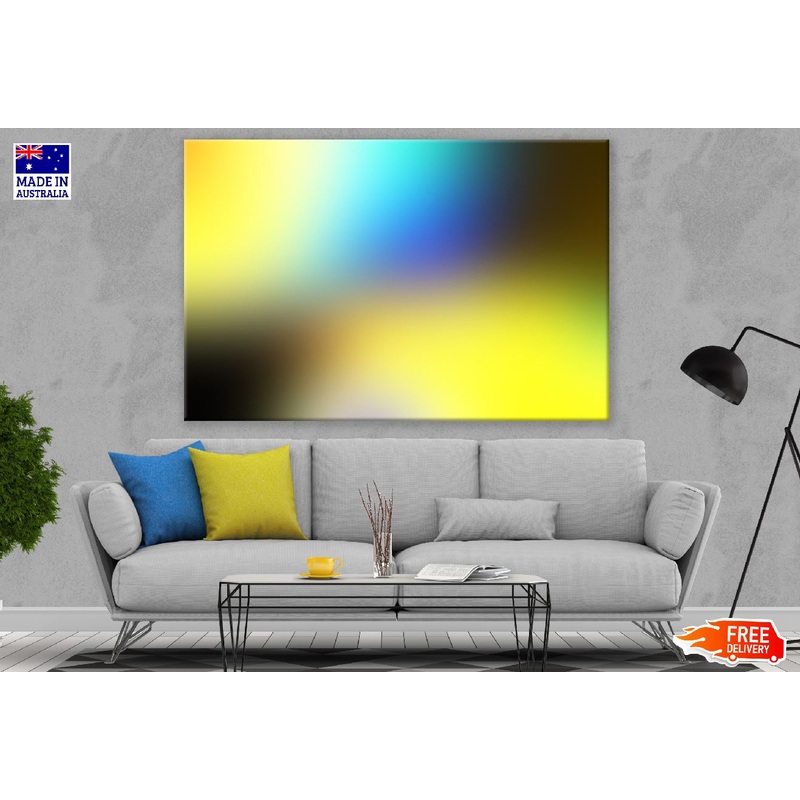Black Blue & Yellow Abstract Design Print 100% Australian Made
