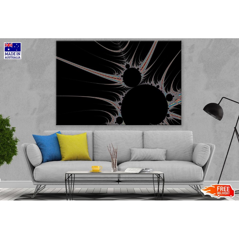 Black Circles Digital Abstract Design Print 100% Australian Made