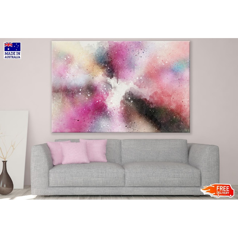 Black Grey & Pink Abstract Design Print 100% Australian Made