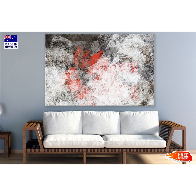 Black Grey & Red Abstract Design Print 100% Australian Made