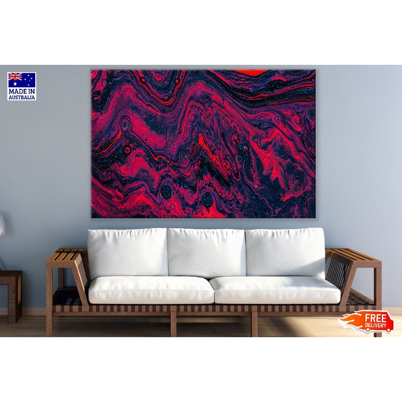 Black & Maroon Abstract Design Print 100% Australian Made