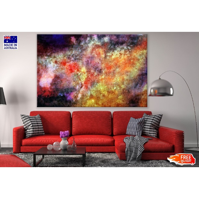 Black Red & Yellow Abstract Design Print 100% Australian Made