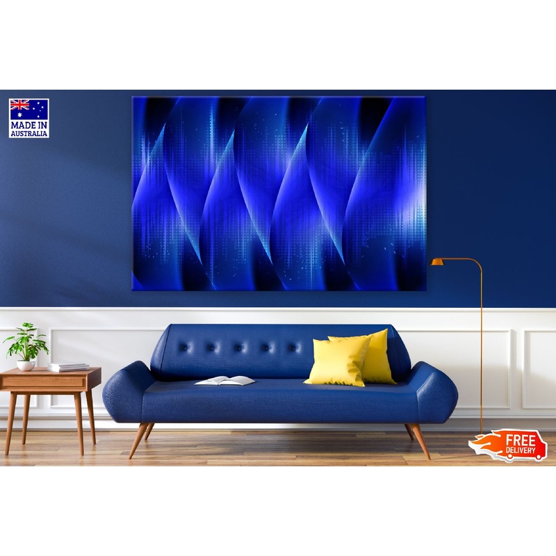 Blue & Black Digital Abstract Design Print 100% Australian Made