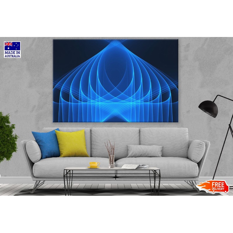 Blue Digital Lines Abstract Design Print 100% Australian Made