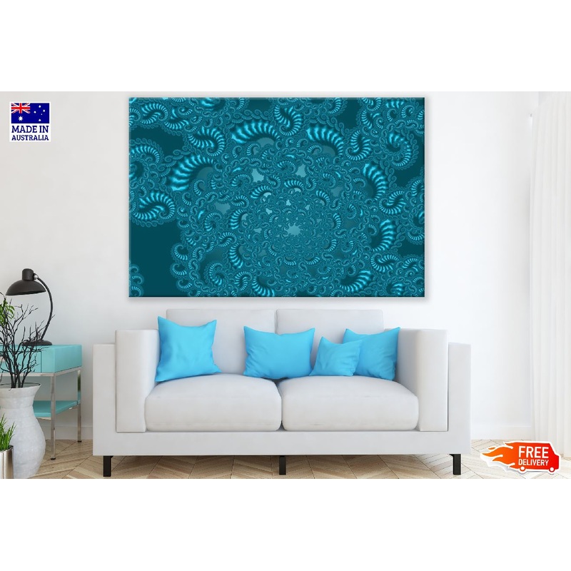 Blue Fractal Abstract Design Print 100% Australian Made