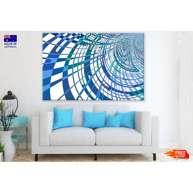 Blue Green Lines Digital Abstract Design Print 100% Australian Made