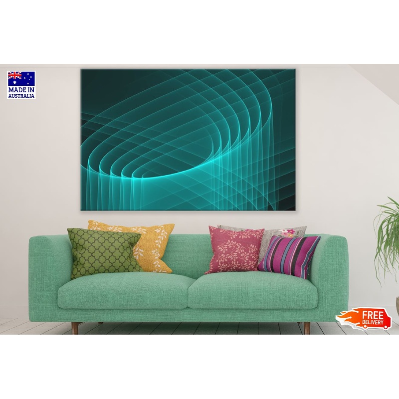 Blue Lines 3D Abstract Design Print 100% Australian Made