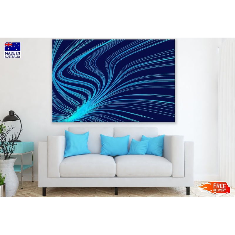 Blue Lines Digital Abstract Design Print 100% Australian Made