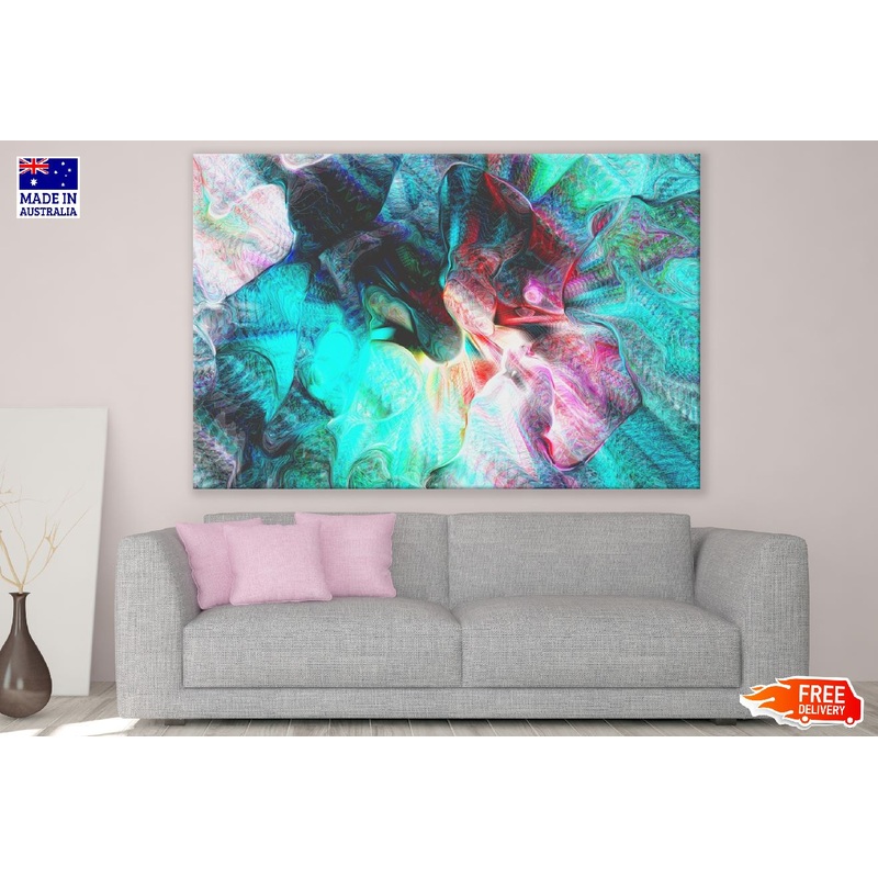 Blue Pink & Black Abstract Design Print 100% Australian Made
