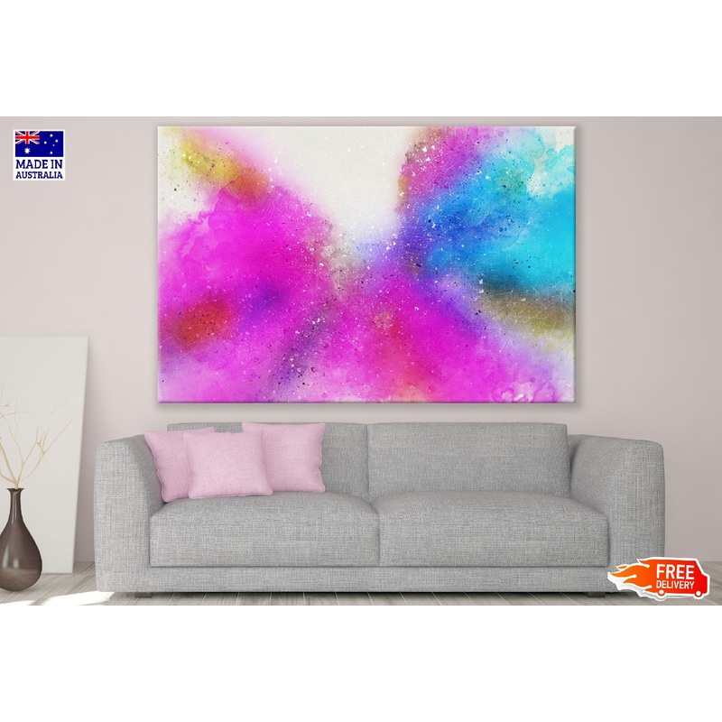Blue Pink & Grey Abstract Design Print 100% Australian Made