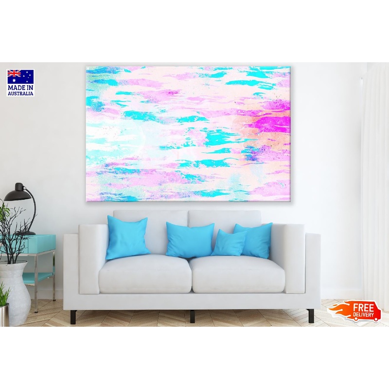Blue Pink Lines Abstarct Design Print 100% Australian Made